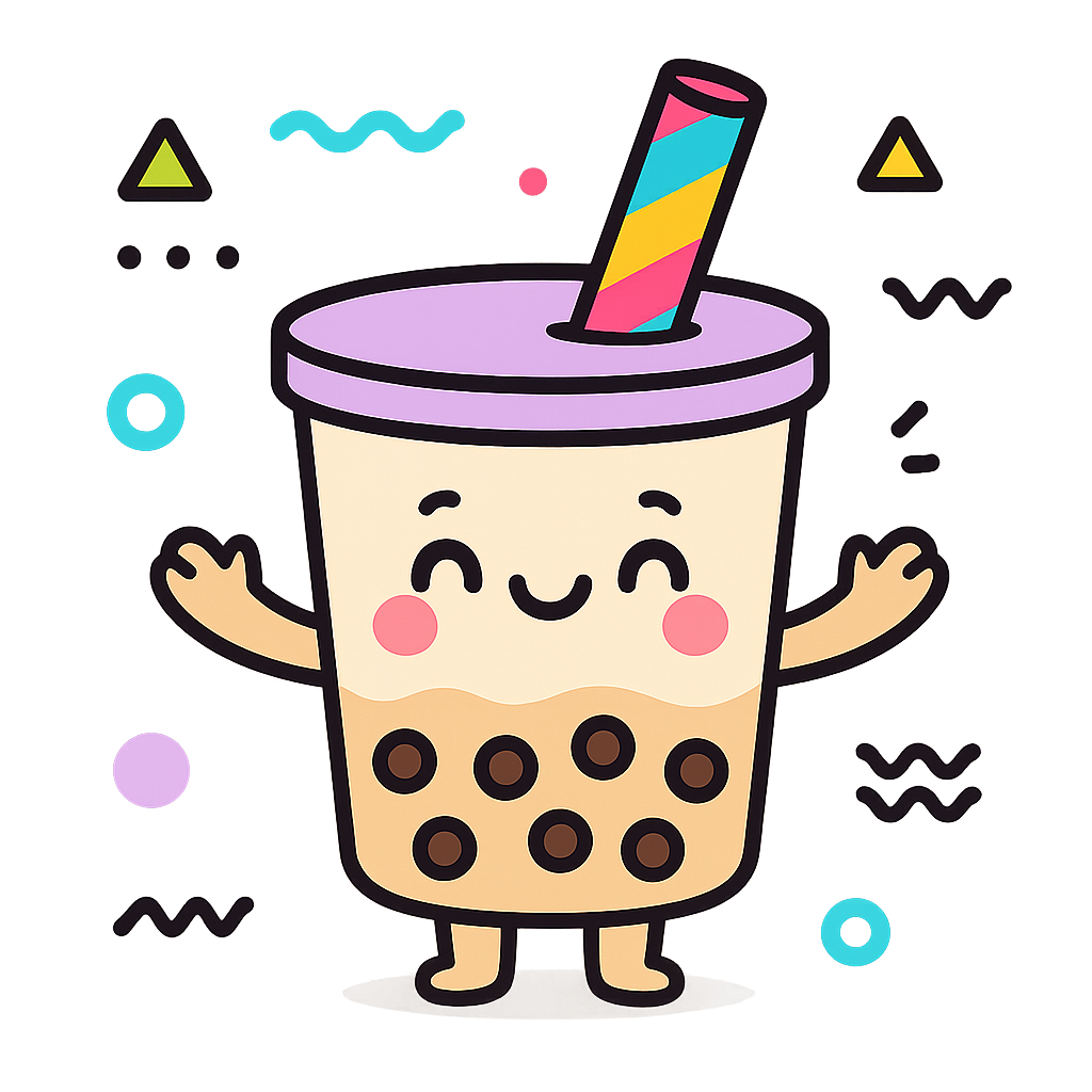 Illustration of Smiling boba character